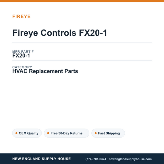 Fireye Controls FX20-1 — New England Supply House spec card [NESH-SPEC-CARD-V2]