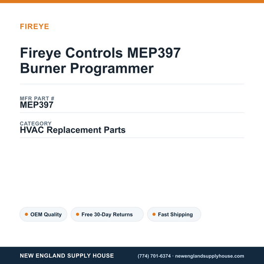 Fireye Controls MEP397 Burner Programmer — New England Supply House spec card [NESH-SPEC-CARD-V2]