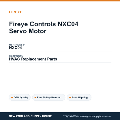 Fireye Controls NXC04 Servo Motor — New England Supply House spec card [NESH-SPEC-CARD-V2]
