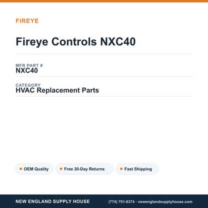 Fireye Controls NXC40 — New England Supply House spec card [NESH-SPEC-CARD-V2]