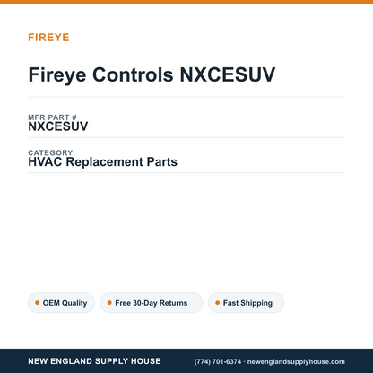 Fireye Controls NXCESUV — New England Supply House spec card [NESH-SPEC-CARD-V2]