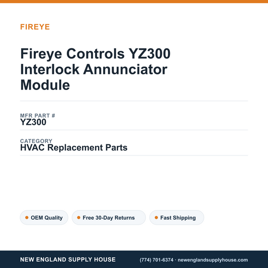 Fireye Controls YZ300 Interlock Annunciator Module — New England Supply House spec card [NESH-SPEC-CARD-V2]
