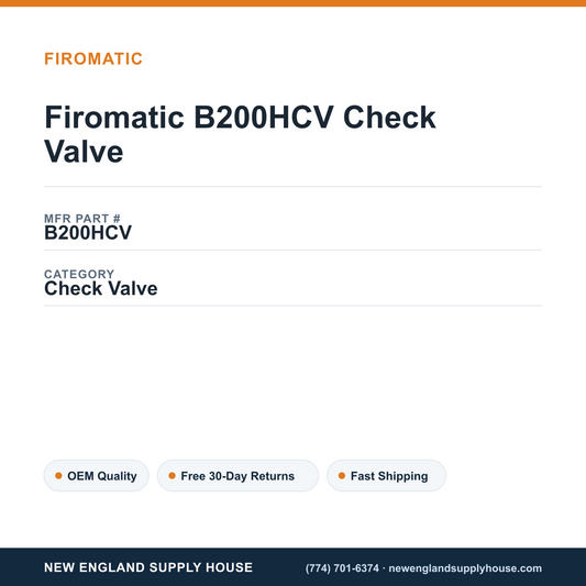 Firomatic B200HCV Check Valve — New England Supply House spec card [NESH-SPEC-CARD-V2]