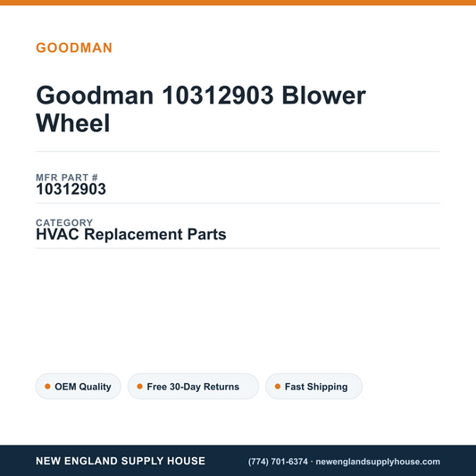 Goodman 10312903 Blower Wheel — New England Supply House spec card [NESH-SPEC-CARD-V2]