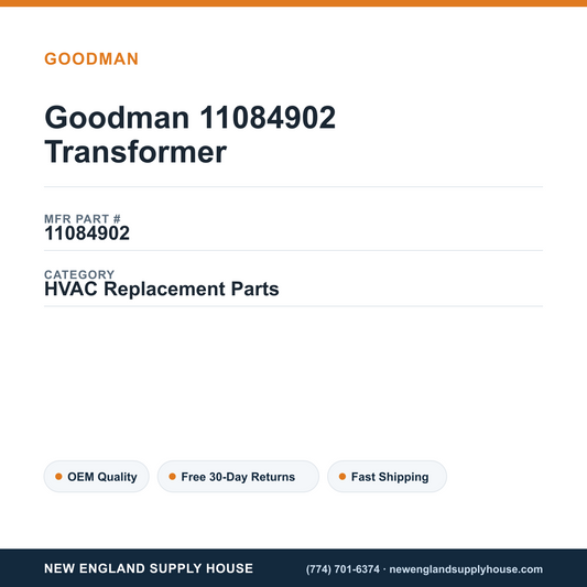 Goodman 11084902 Transformer — New England Supply House spec card [NESH-SPEC-CARD-V2]