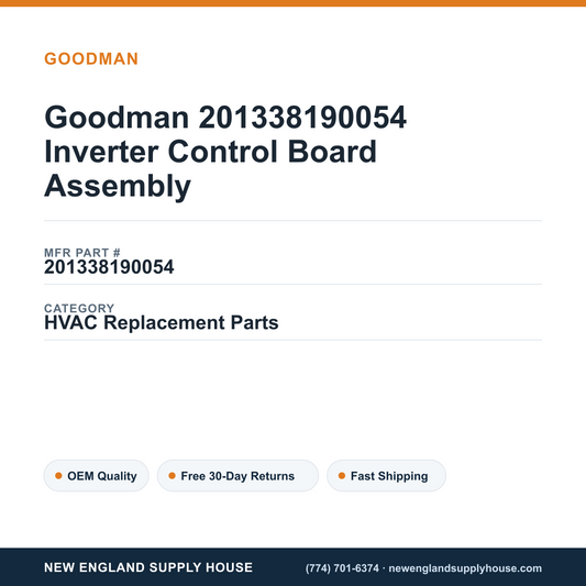 Goodman 201338190054 Inverter Control Board Assembly — New England Supply House spec card [NESH-SPEC-CARD-V2]
