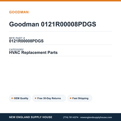 Goodman 0121R00008PDGS — New England Supply House spec card [NESH-SPEC-CARD-V2]