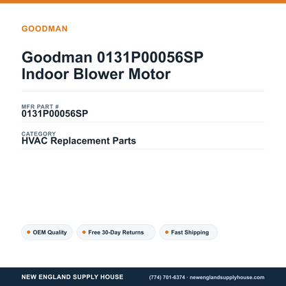 Goodman 0131P00056SP Indoor Blower Motor — New England Supply House spec card [NESH-SPEC-CARD-V2]
