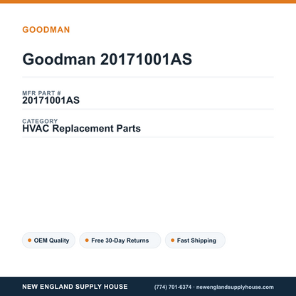 Goodman 20171001AS — New England Supply House spec card [NESH-SPEC-CARD-V2]