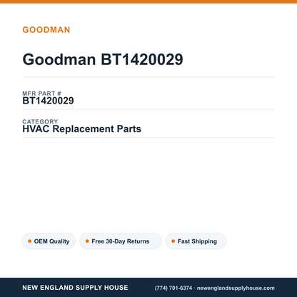 Goodman BT1420029 — New England Supply House spec card [NESH-SPEC-CARD-V2]