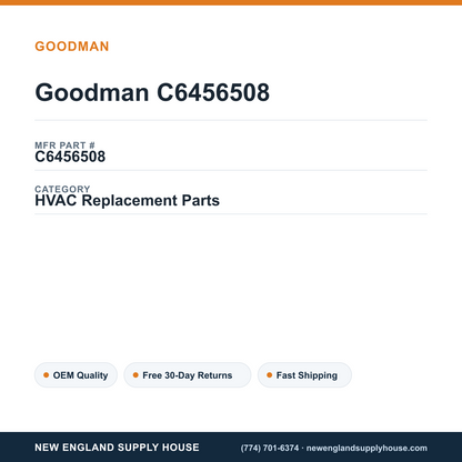 Goodman C6456508 — New England Supply House spec card [NESH-SPEC-CARD-V2]