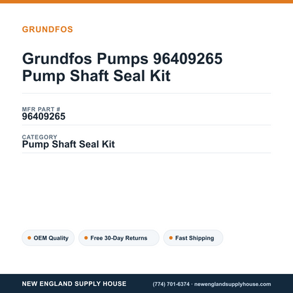 Grundfos Pumps 96409265 Pump Shaft Seal Kit — New England Supply House spec card [NESH-SPEC-CARD-V2]
