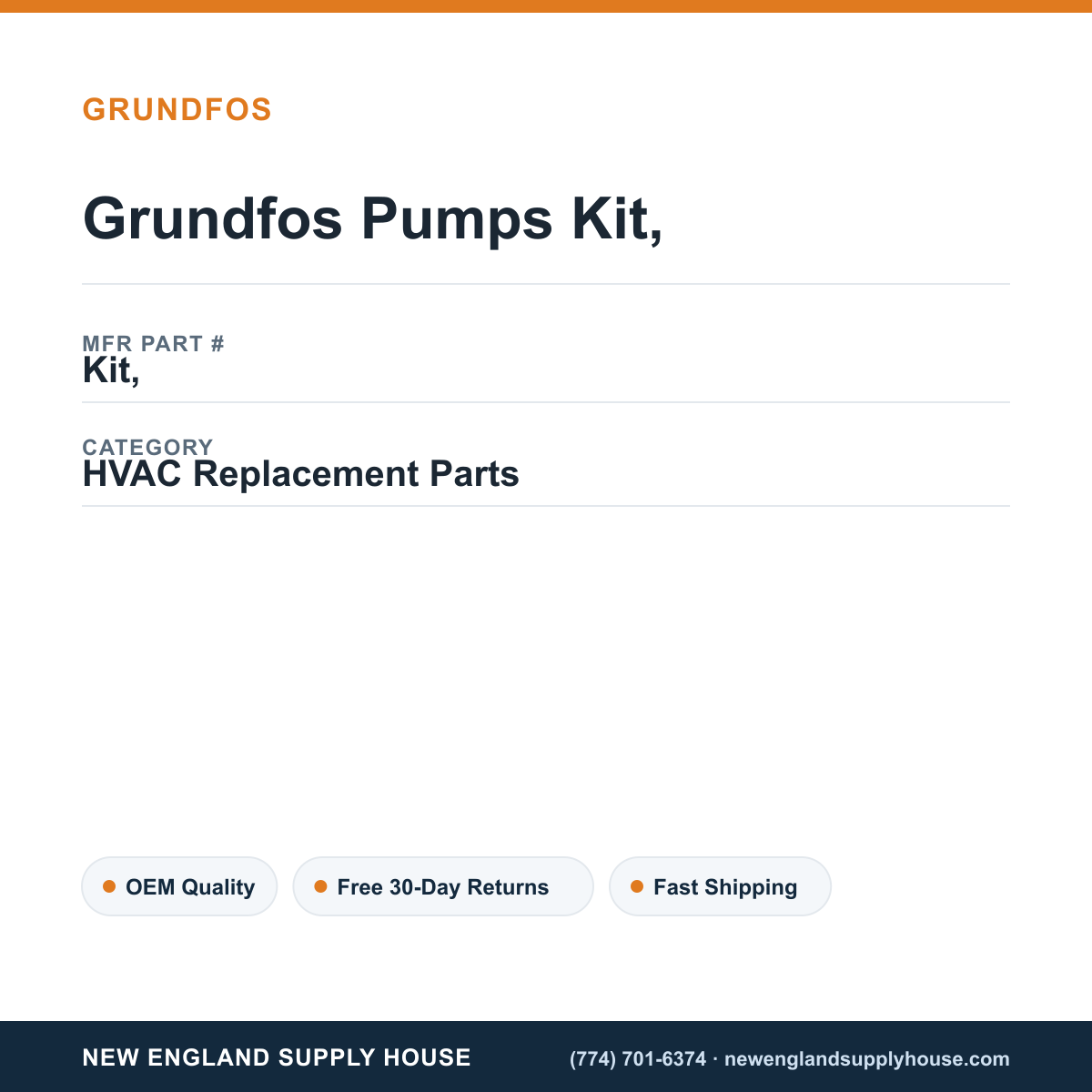 Grundfos Pumps Kit, — New England Supply House spec card [NESH-SPEC-CARD-V2]