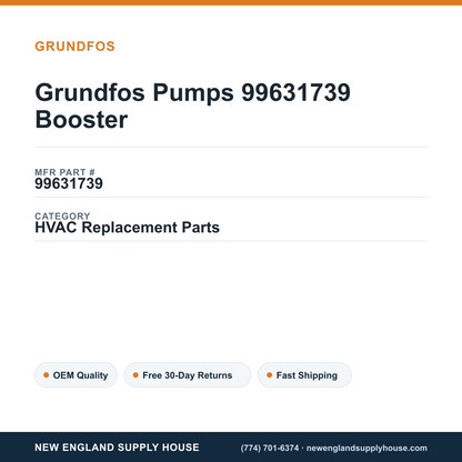 Grundfos Pumps 99631739 Booster — New England Supply House spec card [NESH-SPEC-CARD-V2]