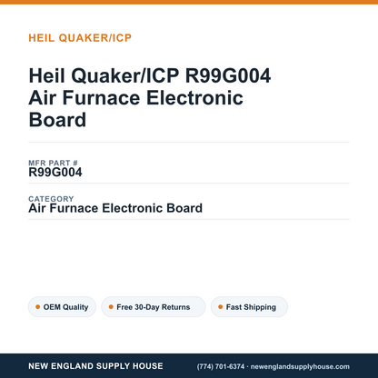 Heil Quaker/ICP R99G004 Air Furnace Electronic Board — New England Supply House spec card [NESH-SPEC-CARD-V2]