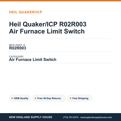 Heil Quaker/ICP R02R003 Air Furnace Limit Switch — New England Supply House spec card [NESH-SPEC-CARD-V2]