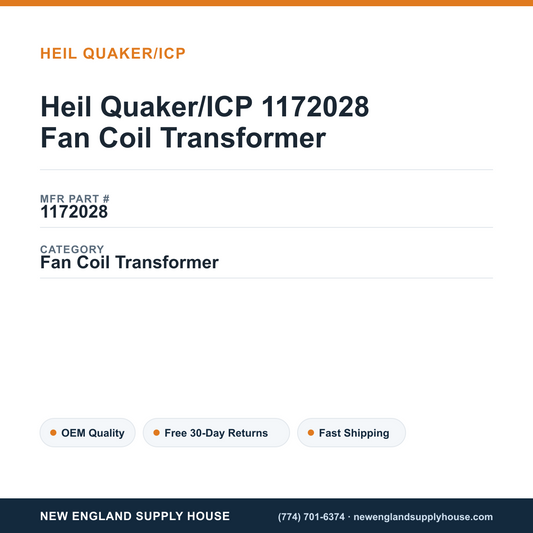 Heil Quaker/ICP 1172028 Fan Coil Transformer — New England Supply House spec card [NESH-SPEC-CARD-V2]