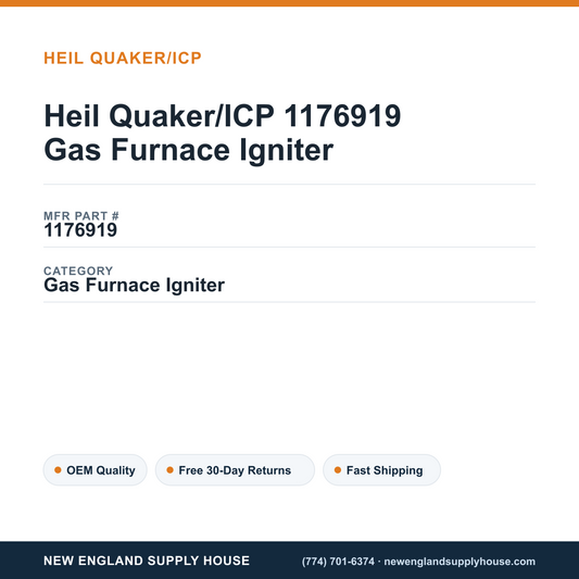 Heil Quaker/ICP 1176919 Gas Furnace Igniter — New England Supply House spec card [NESH-SPEC-CARD-V2]