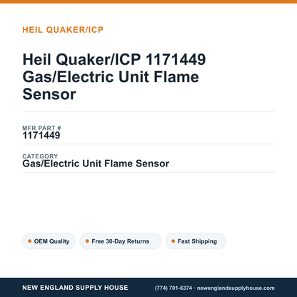 Heil Quaker/ICP 1171449 Gas/Electric Unit Flame Sensor — New England Supply House spec card [NESH-SPEC-CARD-V2]