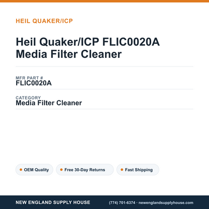 Heil Quaker/ICP FLIC0020A Media Filter Cleaner — New England Supply House spec card [NESH-SPEC-CARD-V2]