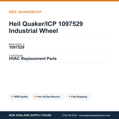 Heil Quaker/ICP 1097529 Industrial Wheel — New England Supply House spec card [NESH-SPEC-CARD-V2]