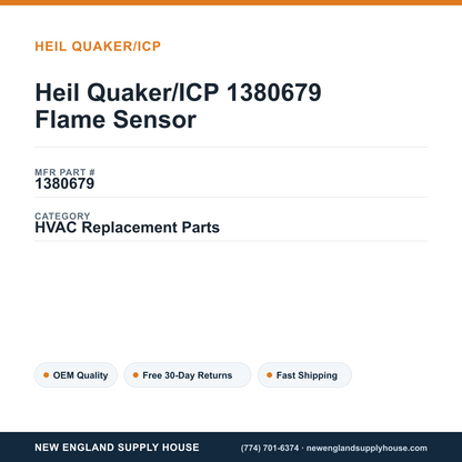 Heil Quaker/ICP 1380679 Flame Sensor — New England Supply House spec card [NESH-SPEC-CARD-V2]