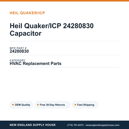 Heil Quaker/ICP 24280830 Capacitor — New England Supply House spec card [NESH-SPEC-CARD-V2]