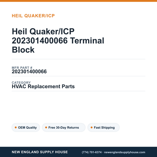 Heil Quaker/ICP 202301400066 Terminal Block — New England Supply House spec card [NESH-SPEC-CARD-V2]