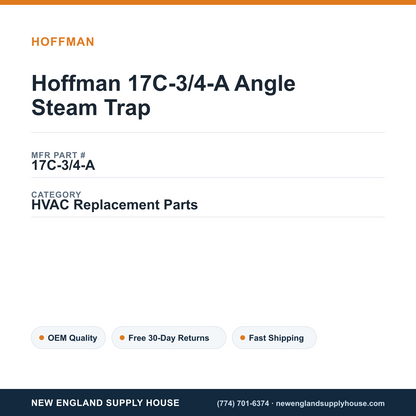 Hoffman 17C-3/4-A Angle Steam Trap — New England Supply House spec card [NESH-SPEC-CARD-V2]