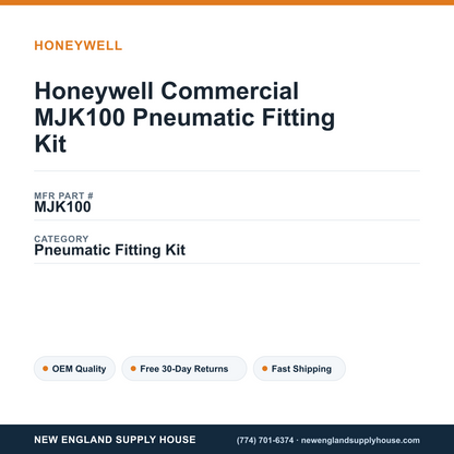 Honeywell Commercial MJK100 Pneumatic Fitting Kit — New England Supply House spec card [NESH-SPEC-CARD-V2]