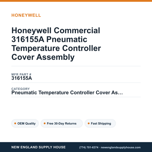 Honeywell Commercial 316155A Pneumatic Temperature Controller Cover Assembly — New England Supply House spec card [NESH-SPEC-CARD-V2]