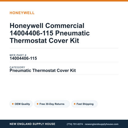 Honeywell Commercial 14004406-115 Pneumatic Thermostat Cover Kit — New England Supply House spec card [NESH-SPEC-CARD-V2]