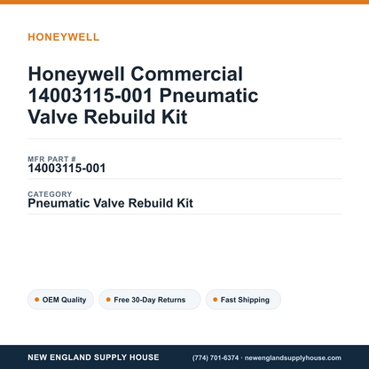 Honeywell Commercial 14003115-001 Pneumatic Valve Rebuild Kit — New England Supply House spec card [NESH-SPEC-CARD-V2]