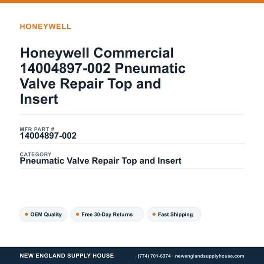 Honeywell Commercial 14004897-002 Pneumatic Valve Repair Top and Insert — New England Supply House spec card [NESH-SPEC-CARD-V2]