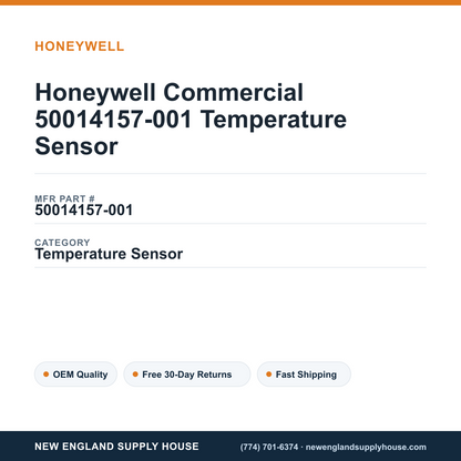 Honeywell Commercial 50014157-001 Temperature Sensor — New England Supply House spec card [NESH-SPEC-CARD-V2]
