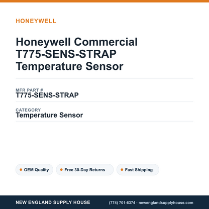 Honeywell Commercial T775-SENS-STRAP Temperature Sensor — New England Supply House spec card [NESH-SPEC-CARD-V2]