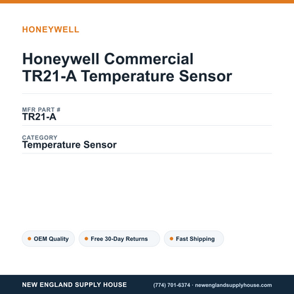 Honeywell Commercial TR21-A Temperature Sensor — New England Supply House spec card [NESH-SPEC-CARD-V2]