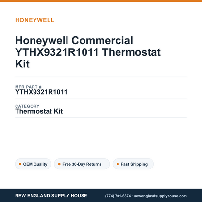 Honeywell Commercial YTHX9321R1011 Thermostat Kit — New England Supply House spec card [NESH-SPEC-CARD-V2]