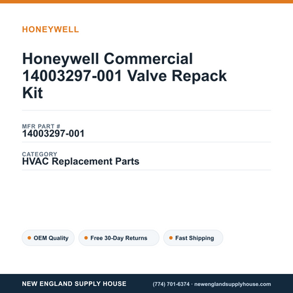 Honeywell Commercial 14003297-001 Valve Repack Kit — New England Supply House spec card [NESH-SPEC-CARD-V2]