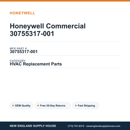 Honeywell Commercial 30755317-001 — New England Supply House spec card [NESH-SPEC-CARD-V2]