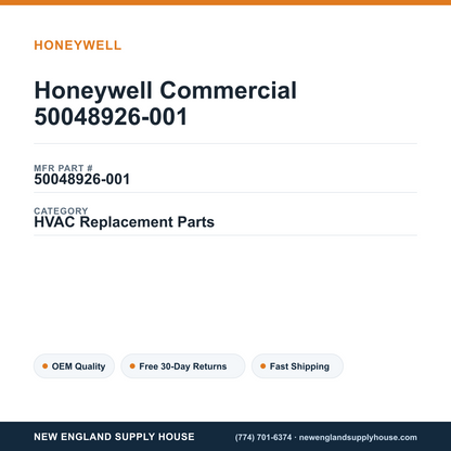 Honeywell Commercial 50048926-001 — New England Supply House spec card [NESH-SPEC-CARD-V2]