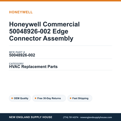 Honeywell Commercial 50048926-002 Edge Connector Assembly — New England Supply House spec card [NESH-SPEC-CARD-V2]