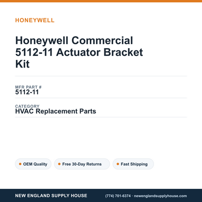 Honeywell Commercial 5112-11 Actuator Bracket Kit — New England Supply House spec card [NESH-SPEC-CARD-V2]