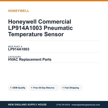 Honeywell Commercial LP914A1003 Pneumatic Temperature Sensor — New England Supply House spec card [NESH-SPEC-CARD-V2]