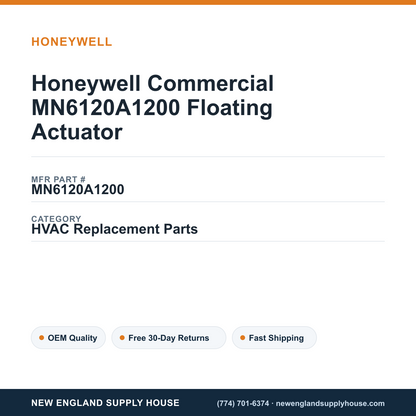 Honeywell Commercial MN6120A1200 Floating Actuator — New England Supply House spec card [NESH-SPEC-CARD-V2]