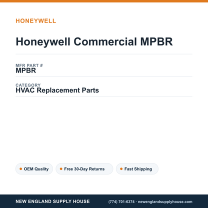 Honeywell Commercial MPBR — New England Supply House spec card [NESH-SPEC-CARD-V2]