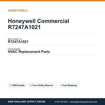 Honeywell Commercial R7247A1021 — New England Supply House spec card [NESH-SPEC-CARD-V2]