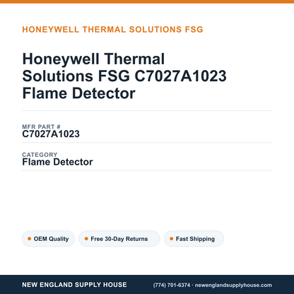 Honeywell Thermal Solutions FSG C7027A1023 Flame Detector — New England Supply House spec card [NESH-SPEC-CARD-V2]