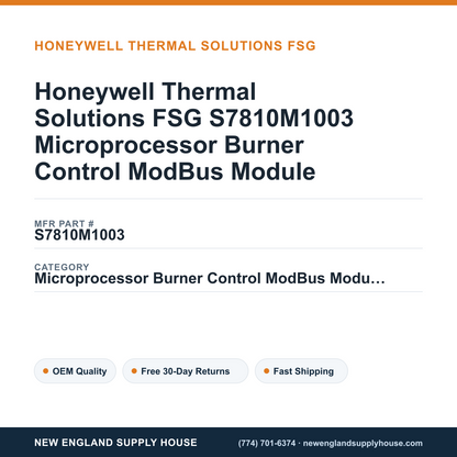 Honeywell Thermal Solutions FSG S7810M1003 Microprocessor Burner Control ModBus Module — New England Supply House spec card [NESH-SPEC-CARD-V2]