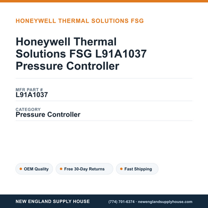 Honeywell Thermal Solutions FSG L91A1037 Pressure Controller — New England Supply House spec card [NESH-SPEC-CARD-V2]